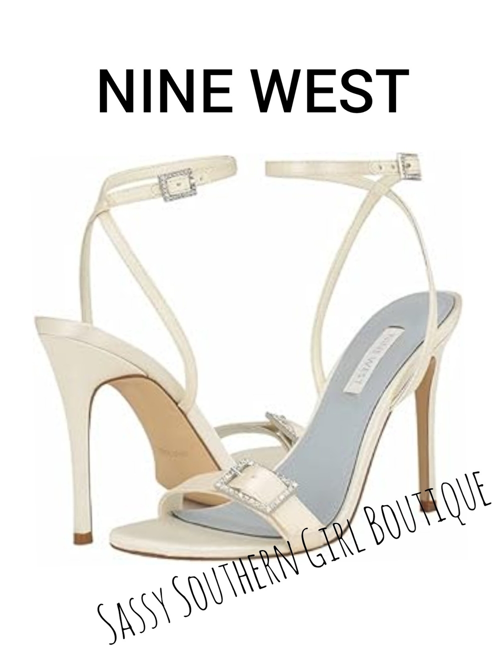 🆕⭐Nine West Ivory Strappy High Heel Sandals